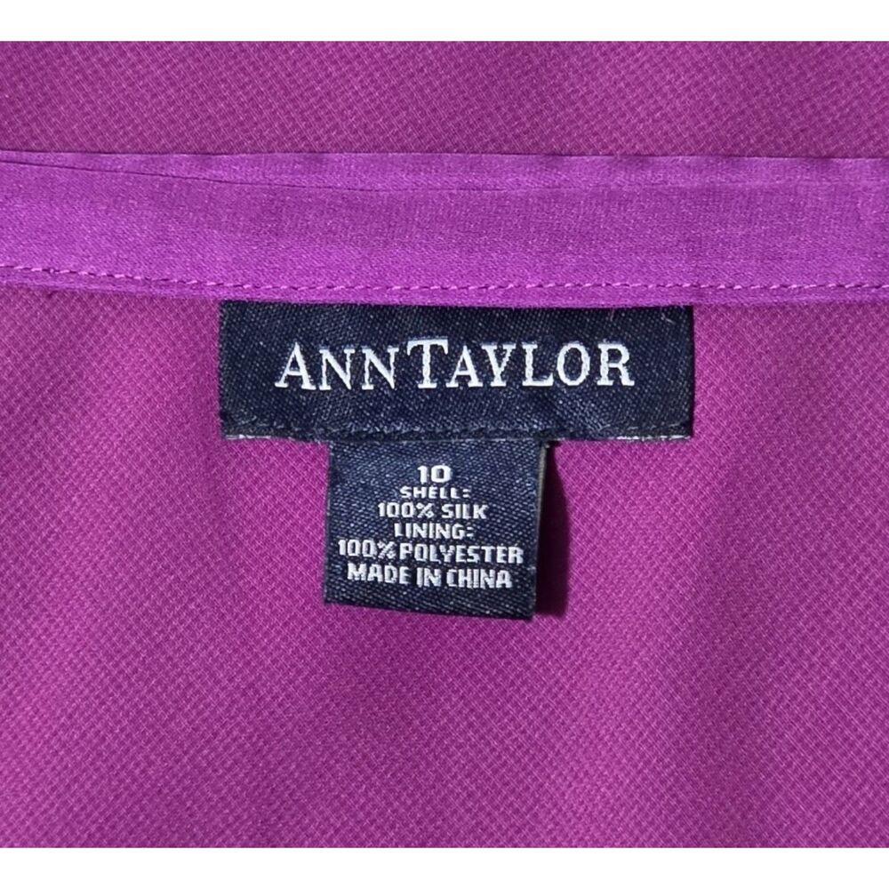 ANN TAYLOR Purple Silk Maxi Skirt Women’s Size 10 Fully Lined - Picture 7 of 8